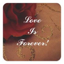 Love Is Forever Rose Square Sticker stickers