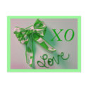 Love is green, XO postcards by KatAnnette Love is green, XO postcards