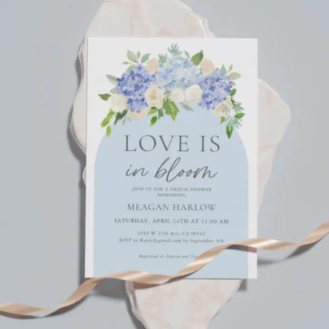 Love Is In Bloom Hydrangea Bridal Shower Invitation Zazzle