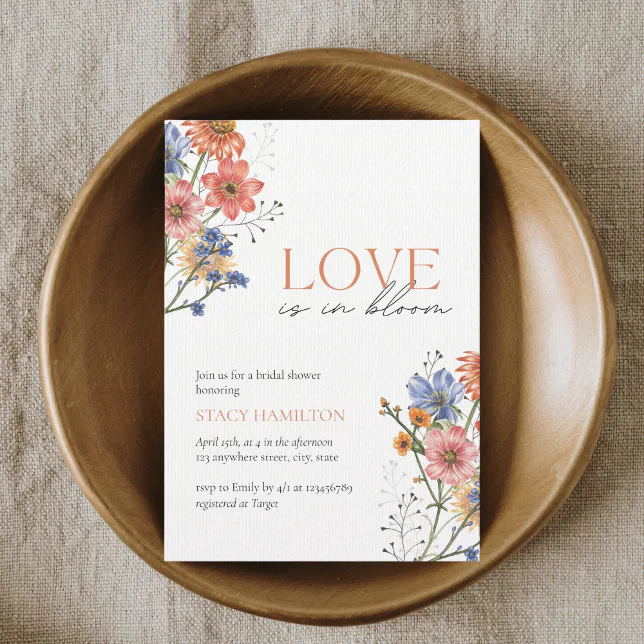 Love Is In Bloom Wildflower Bridal Shower Invitation Zazzle