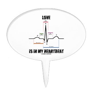 Love Is In My Heartbeat ECG EKG Electrocardiogram Cake Toppers