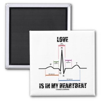 Love Is In My Heartbeat ECG EKG Electrocardiogram Magnet