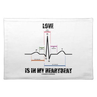 Love Is In My Heartbeat ECG EKG Electrocardiogram Place Mats