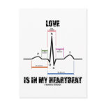 Love Is In My Heartbeat ECG EKG Electrocardiogram Postcards
