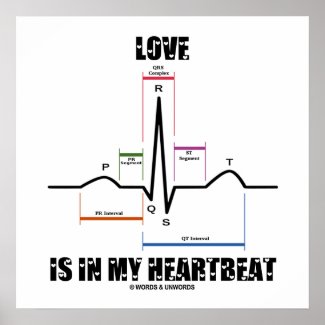 Love Is In My Heartbeat ECG EKG Electrocardiogram Poster
