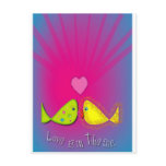 Love is in the air - fish in love post card