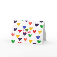 Love is in the air for you, rainbow hearts card. card