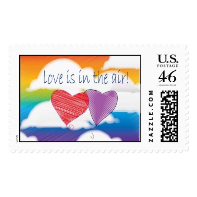 Love is in the air heart stamps