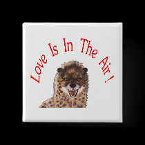 "Love Is In The Air" Square Pin buttons
