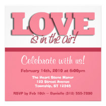 Love Is In The Air ~ Square Valentine's Day Invite invitations