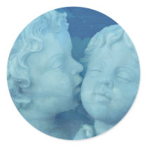 Love is in the Air, Vintage Stone Angels Kissing Sticker