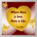 Love Is Life Quote By Ganghi Poster-Customize