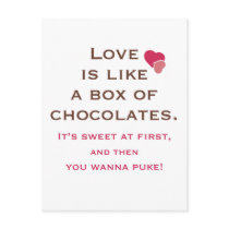 Love is Like a Box of Chocolates Postcard