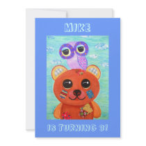 Love Is Like A Handmade Teddy Bear Birthday Party Personalized Invitation