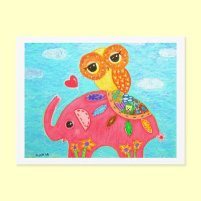 Love Is Like An Elephant Postcard by udonchow