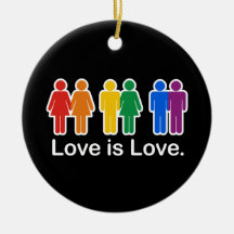 LOVE IS LOVE BASIC CHRISTMAS ORNAMENT