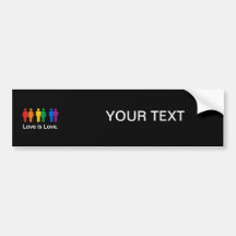 LOVE IS LOVE BLACK BUMPER STICKERS