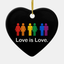 LOVE IS LOVE BLACK ORNAMENT