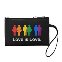 LOVE IS LOVE BLACK.png Coin Purses