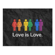 LOVE IS LOVE BLACK POSTCARDS
