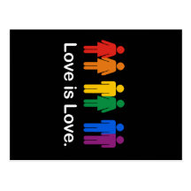 LOVE IS LOVE BLACK POSTCARDS