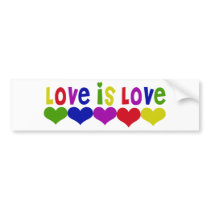 Love is Love Gay Rights bumper stickers