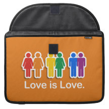 LOVE IS LOVE ORANGE SLEEVES FOR MacBook PRO