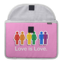 LOVE IS LOVE PINK SLEEVES FOR MacBooks