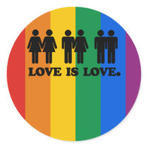 LOVE IS LOVE ROUND STICKERS