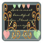 Love Is Most Beautiful Poetry Magnet Square Sticker