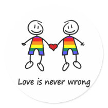 Love is Never Wrong stickers