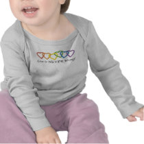 Love is Never Wrong String of Hearts t-shirts