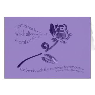 Love is Not Love (lilac) Valentine Greeting Card card