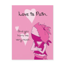 Love is pain - Keiko valentine postcards