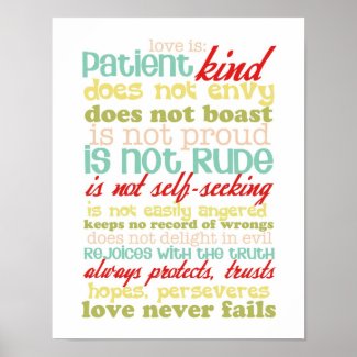 love is patient 1 corinthians 13 poster