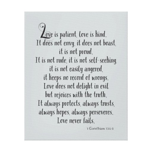 Love is Patient Canvas Print | Zazzle