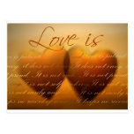 Love is patient; love is kind postcard