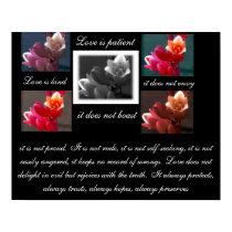 Love is patient love is kind with flowers print