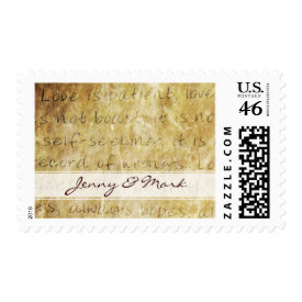 Love Is Patient Love Vintage Wedding Postage Stamp stamp