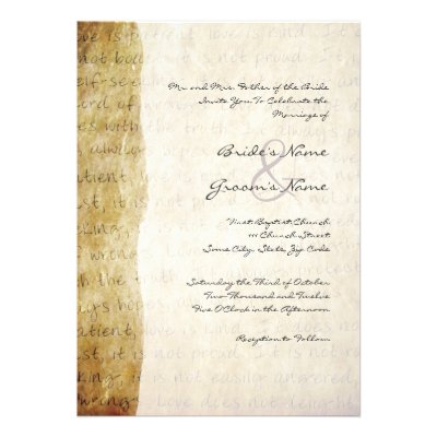 Love is Patient Vintage Wedding Invitation