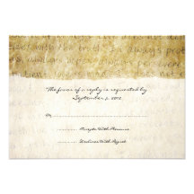 Love is Patient Vintage Wedding RSVP for Square Invitation