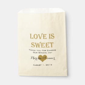 Love Is Sweet Black and Gold Wedding Bags