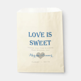 Love Is Sweet Blue and Gray Wedding Bags