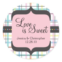 Love is Sweet - Colorful Plaid Sticker