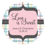 Love is Sweet - Colorful Plaid stickers