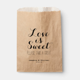 Love is sweet custom wedding candy buffet favor favor bag