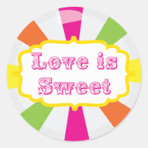 Love is Sweet Cute Candy Buffet Sticker