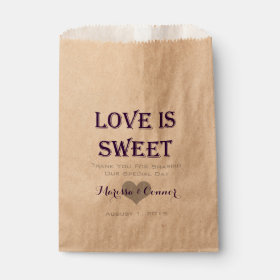 Love Is Sweet Dark Purple Wedding Bags