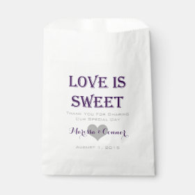 Love Is Sweet Dark Purple Wedding Bags