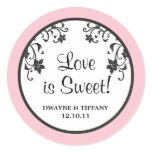 Love is Sweet - Flowers Round Stickers